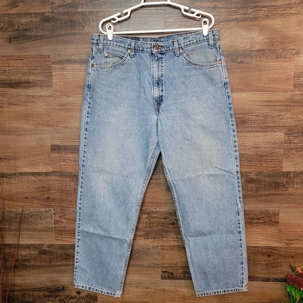 VTG 90s Levi's 550 Relaxed Fit Jeans Orange Tab Tag 38x30 Measures 36x29 - Picture 2 of 13